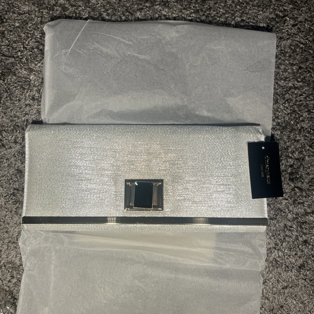 Silver Glitter Clutch Dmargeaux Wedding Evening Glam Formal Prom Cocktail NYE